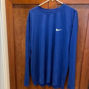 Nike Dry Fit Men's Royal Blue Long Sleeve Tee